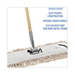 Cotton Dry Mopping Kit, 24 x 5 Natural Cotton Head, 60" Natural Wood Handle