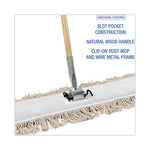 Cotton Dry Mopping Kit, 36 x 5 Natural Cotton Head, 60" Natural Wood Handle