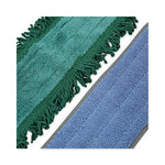 Microfiber Cleaning Kit, 18" Wide Blue/Green Microfiber Head, 35" to 60" Gray Aluminum Handle