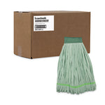 Microfiber Looped-End Wet Mop Head, Large, Green, 12/Carton