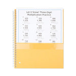 Wirebound Notebook with Two Pockets, 1-Subject, Wide/Legal Rule, Red Cover, (100) 10.5" x 8" Sheets