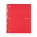 Wirebound Notebook with Two Pockets, 1-Subject, Wide/Legal Rule, Red Cover, (100) 10.5" x 8" Sheets