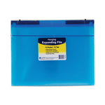 Expanding File with Hang Tabs, Pre-Printed Index-Tab Inserts, 12 Sections, 1" Capacity, Letter Size, 1/6-Cut Tabs, Blue