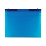 Expanding File with Hang Tabs, Pre-Printed Index-Tab Inserts, 12 Sections, 1" Capacity, Letter Size, 1/6-Cut Tabs, Blue