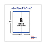 Shipping Labels with TrueBlock Technology, Laser Printers, 2.5 x 4, White, 8/Sheet, 100 Sheets/Pack