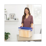 Latch Lid Storage Bin, 22.38" x 14.19" x 10.63", Clear/Blue