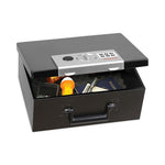 Steel Fireproof Safe with Keypad Lock, 12.7 x 10.4 x 5.5, 0.27 cu ft, Black