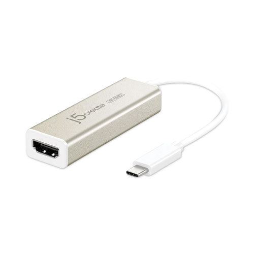 USB-C to HDMI Adapter, 5.71", Silver/White