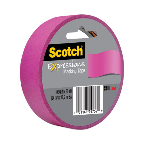 Expressions Masking Tape, 3" Core, 0.94" x 20 yds, Fuchsia