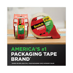 Tough Grip Moving Packaging Tape with Dispenser, 3" Core, 1.88" x 38.2 yds, Clear, 2/Pack