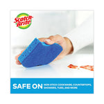 Non-Scratch Multi-Purpose Scrub Sponge, 4.4 x 2.6, 0.8" Thick, Blue, 9/Pack