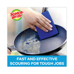 Non-Scratch Scour Pads, Size 3 x 6, Blue, 10/Carton