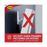 Adhesive Mount Metal Hook, Large, Brushed Nickel Finish, 5 lb Capacity, 2 Hooks and 4 Strips/Pack