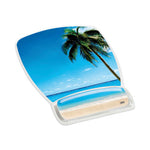 Fun Design Clear Gel Mouse Pad with Wrist Rest, 6.8 x 8.6, Beach Design