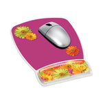 Fun Design Clear Gel Mouse Pad with Wrist Rest, 6.8 x 8.6, Daisy Design