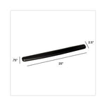 Antimicrobial Gel Thin Keyboard Wrist Rest, Extended Length, 25 x 2.5, Black