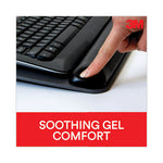 Antimicrobial Gel Mouse Pad/Keyboard Wrist Rest Platform, 25.5 x 10.6, Black/Silver