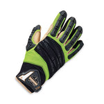 ProFlex 924LTR Leather-Reinforced Hybrid Dorsal Impact-Reducing Gloves, Black/Lime, X-Large, Pair, Ships in 1-3 Business Days