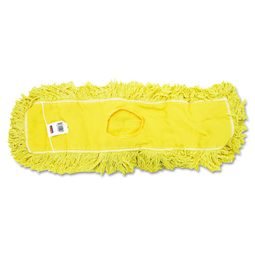 Trapper Commercial Dust Mop, Looped-end Launderable, 5" x 24", Yellow