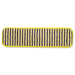 Microfiber Scrubber Pad, Vertical Polyprolene Stripes, 18", Yellow, 6/Carton