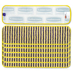 Microfiber Scrubber Pad, Vertical Polyprolene Stripes, 18", Yellow, 6/Carton