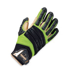 ProFlex 924LTR Leather-Reinforced Hybrid Dorsal Impact-Reducing Gloves, Black/Lime, Medium, Pair, Ships in 1-3 Business Days