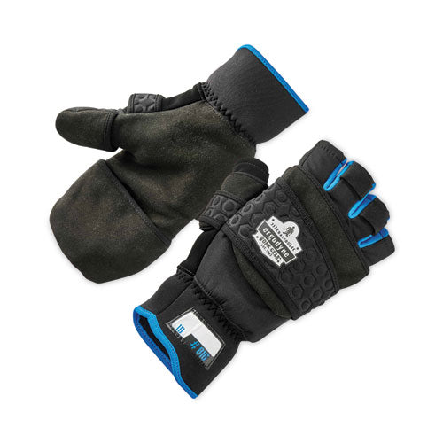 ProFlex 816 Thermal Flip-Top Gloves, Black, Medium, Pair, Ships in 1-3 Business Days