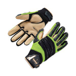 ProFlex 924LTR Leather-Reinforced Hybrid Dorsal Impact-Reducing Gloves, Black/Lime, Large, Pair, Ships in 1-3 Business Days