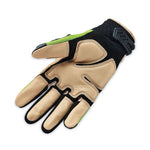 ProFlex 924LTR Leather-Reinforced Hybrid Dorsal Impact-Reducing Gloves, Black/Lime, Small, Pair, Ships in 1-3 Business Days