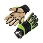 ProFlex 924LTR Leather-Reinforced Hybrid Dorsal Impact-Reducing Gloves, Black/Lime, Medium, Pair, Ships in 1-3 Business Days