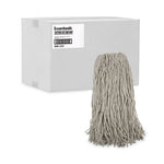 Mop Head, Premium Standard Head, Cotton Fiber, 32oz, White, 12/Carton