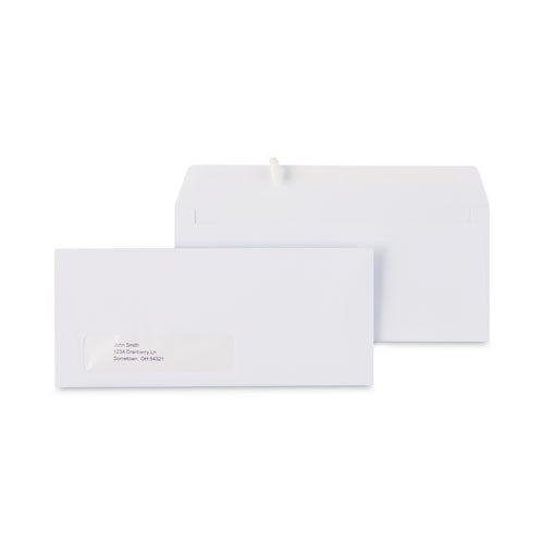 Open-Side Business Envelope, 1 Window, #10, Commercial Flap, Gummed Closure, 4.13 x 9.5, White, 250/Box