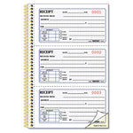 Gold Standard Money Receipt Book, Two-Part Carbonless, 5 x 2.75, 3 Forms/Sheet, 225 Forms Total