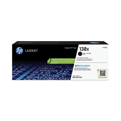 HP 138X, (W1380X) High-Yield Black Original LaserJet Toner Cartridge