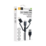 Universal USB Cable, 3.5 ft, Black