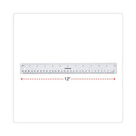 Clear Plastic Ruler, Standard/Metric, 12" Long, Clear