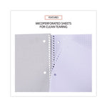 Wirebound Notebook, 1-Subject, Quadrille Rule (4 sq/in), Assorted Cover Colors, (70) 10.5 x 8 Sheets, 4/Pack