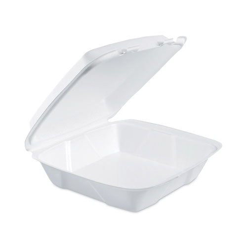 Insulated Foam Hinged Lid Containers, 1-Compartment, 9 x 9.4 x 3, White, 200/Pack, 2 Packs/Carton