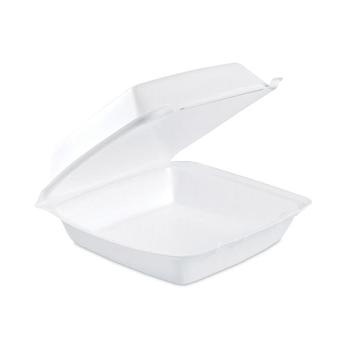 Insulated Foam Hinged Lid Containers, 1-Compartment, 7.9 x 8.4 x 3.3, White, 200/Pack, 2 Packs/Carton