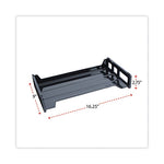 Recycled Plastic Side Load Desk Trays, 2 Sections, Legal Size Files, 16.25" x 9" x 2.75", Black