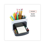 Deluxe Message Center, 6 Compartments, Plastic, 5.5 x 6.75 x 5, Black