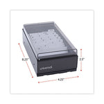 Business Card File, Holds 600 2 x 3.5 Cards, 4.25 x 8.25 x 2.5, Metal/Plastic, Black