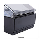 Business Card File, Holds 600 2 x 3.5 Cards, 4.25 x 8.25 x 2.5, Metal/Plastic, Black