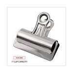 Bulldog Clips, Jumbo, Nickel, 12/Pack