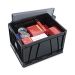 Collapsible Crate, Letter/Legal Files, 17.25" x 14.25" x 10.5", Black/Gray, 2/Pack