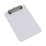 Plastic Clipboard with Low Profile Clip, 0.5" Clip Capacity, Holds 5 x 8 Sheets, Clear