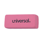 Bevel Block Erasers, For Pencil Marks, Slanted-Edge Rectangular Block, Large, Pink, 20/Pack