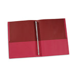 Two-Pocket Portfolios with Tang Fasteners, 0.5" Capacity, 11 x 8.5, Red, 25/Box