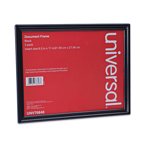 All Purpose Document Frame, 8.5 x 11 Insert, Black, 3/Pack