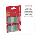 Page Flags, Green, 50 Flags/Dispenser, 2 Dispensers/Pack